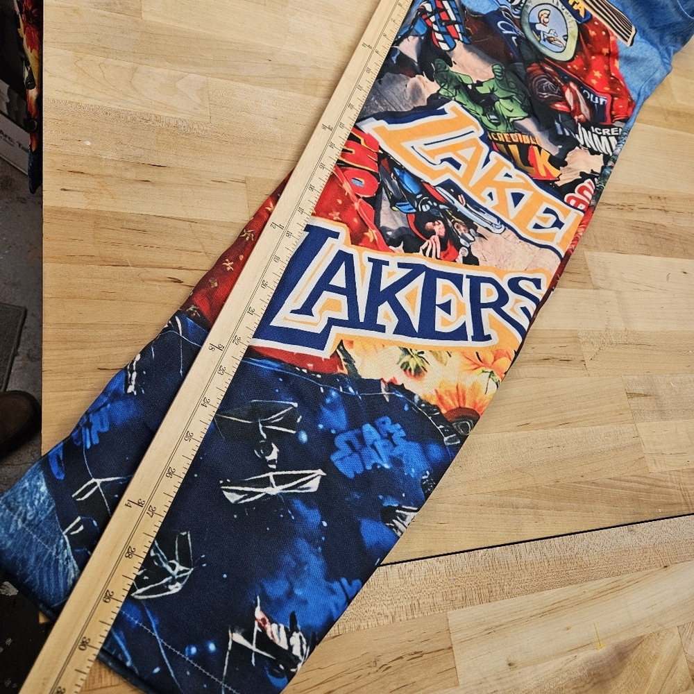 Nostalgia Panel Street Pants Size Medium 90's Hulk Thor Lakers - Picture 5 of 9